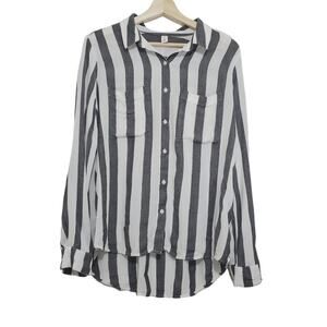 BP. | Lightweight Breathable Striped Button Front Long Sleeve Shirt